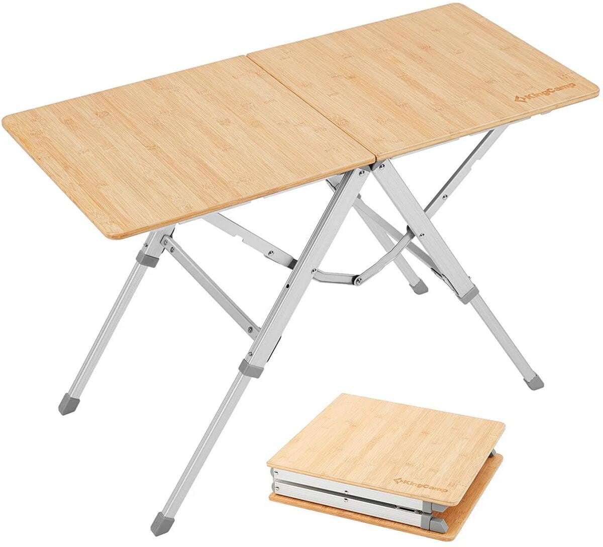 Campingbord Bamboo Duo 87x40 cm, 3 høyder, bambus foran