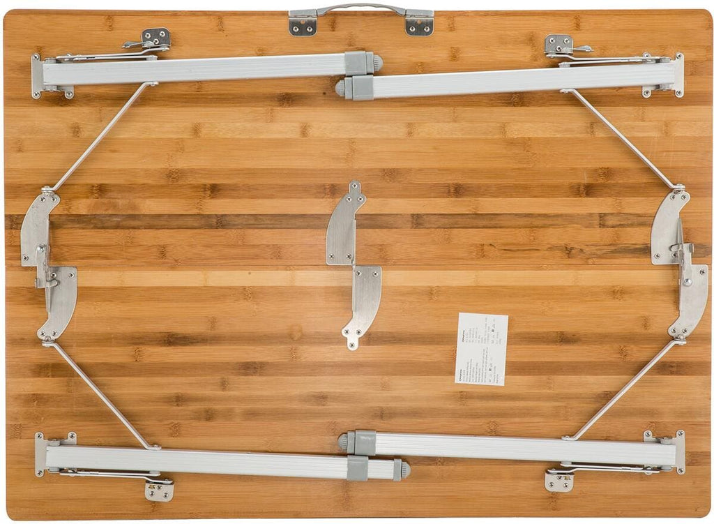 Campingbord Bamboo Family 100x72 cm, 3 høyder, bambus sammenfoldet