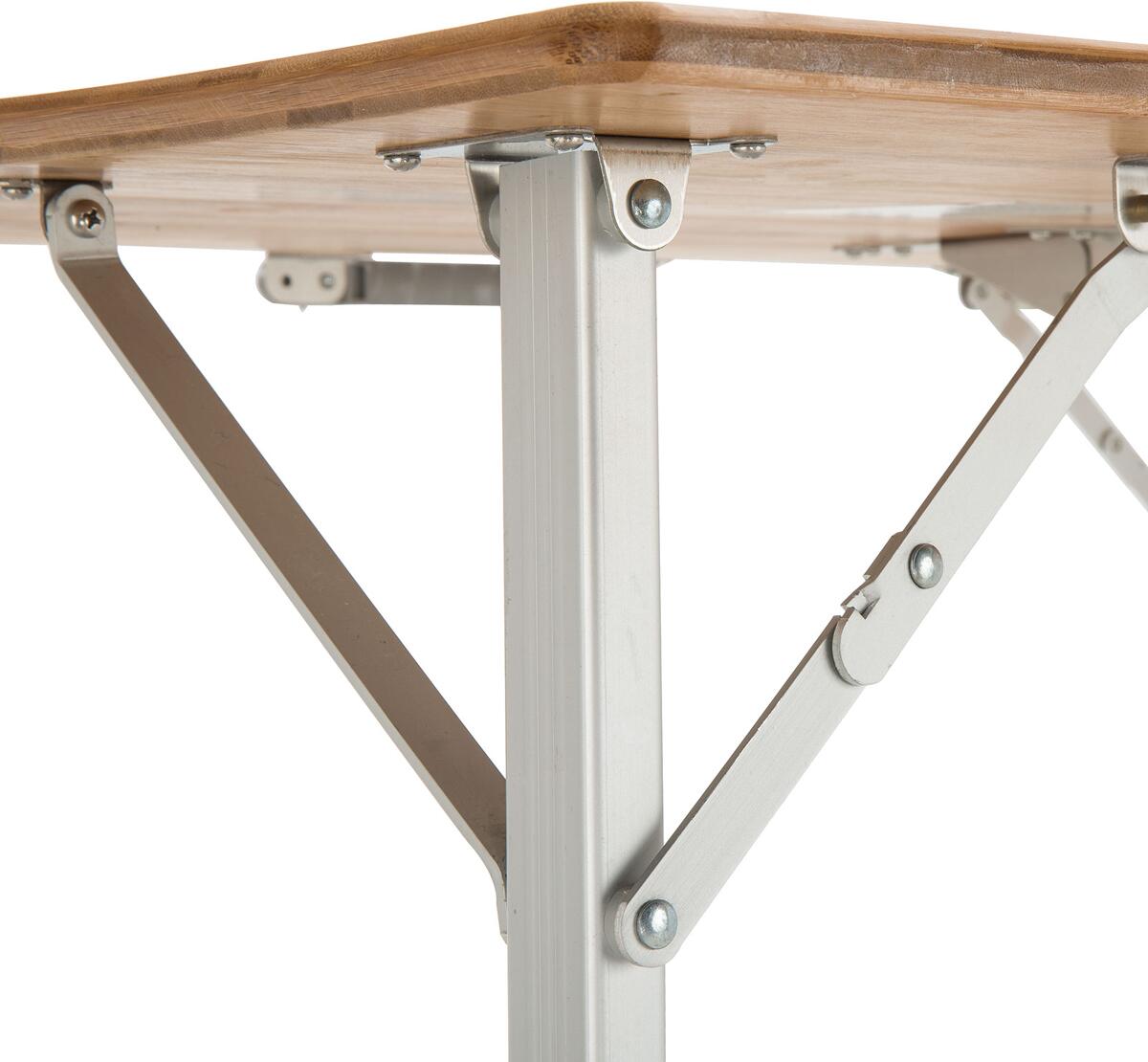 Campingbord Bamboo Family 100x72 cm, 3 høyder, bambus justerbare føtter