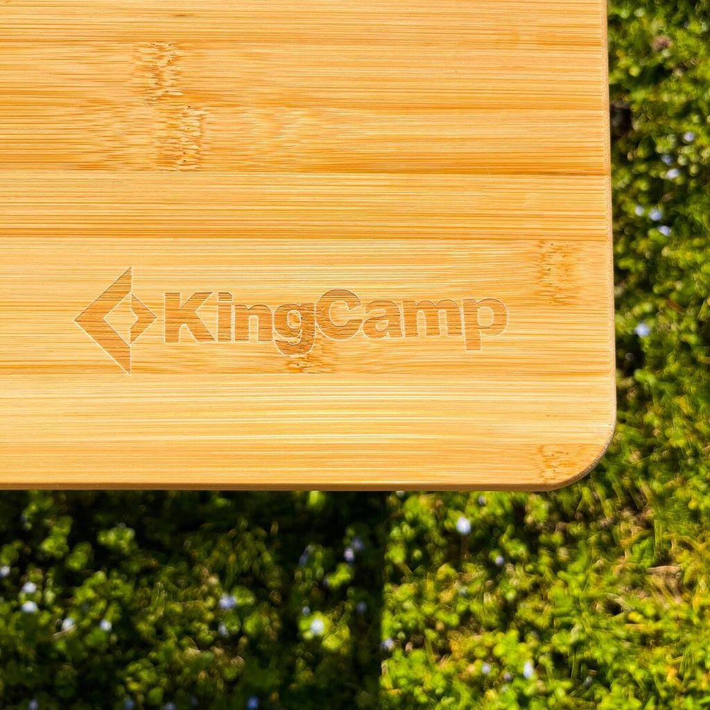 Campingbord Bamboo Plus 100x65 cm, 3 høyder, bambus sammenlagt