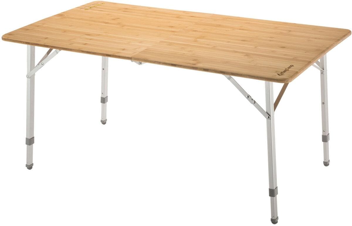 Campingbord Bamboo XL 120x70 cm, 3 høyder, bambus justerbare ben