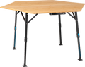Campingbord bambus sekskantet høydejusterbart 120x70 cm - DEFA fra siden