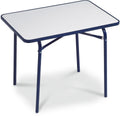 Campingbord for barn 60x40 cm blått klappbart fra BEST, sett forfra