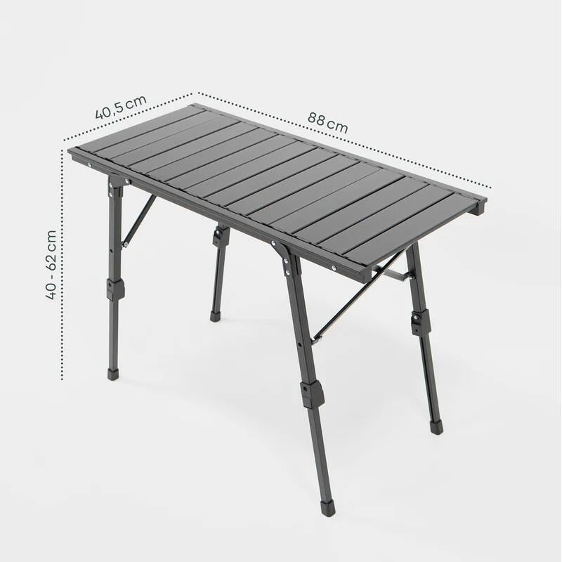 Campingbord BOXIO TABLE 88x40,5cm høydejusterbart grått bakside