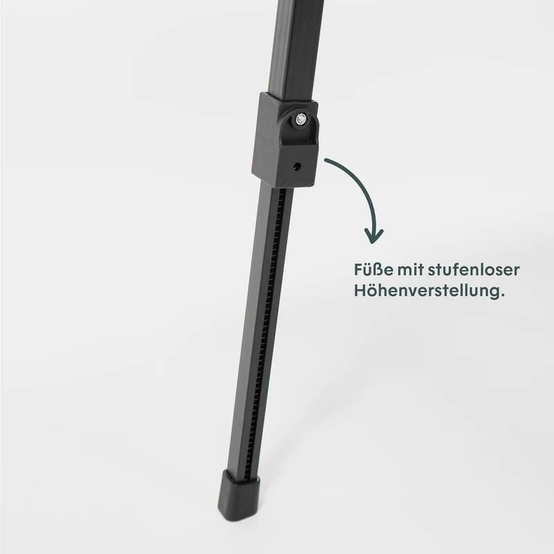 Campingbord BOXIO TABLE 88x40,5cm høydejusterbart grått med BOXIO-kasser på plass