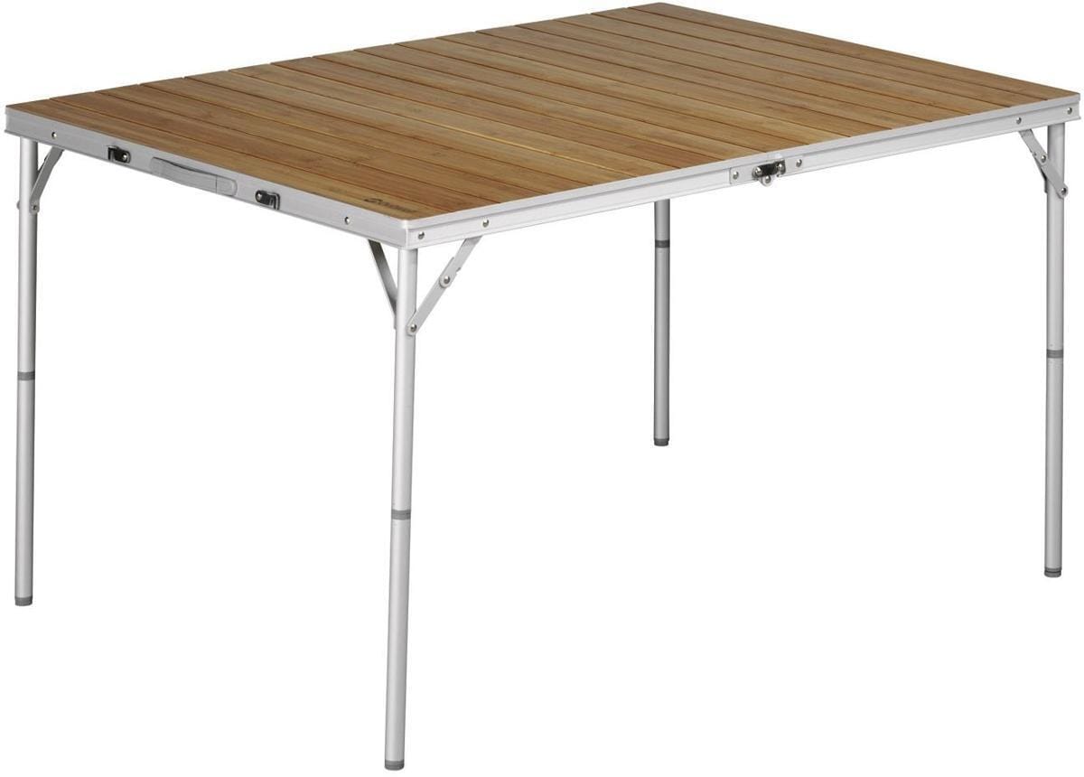 Campingbord Calgary i bambus med aluminiumsramme forfra