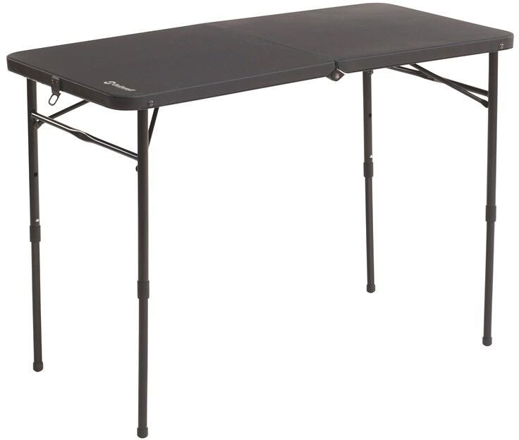 Campingbord Claros 50x101 cm høydejusterbart i stål, svart forfra