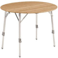 Campingbord Custer rundt sammenleggbart bambus 90x90cm - Outwell forfra