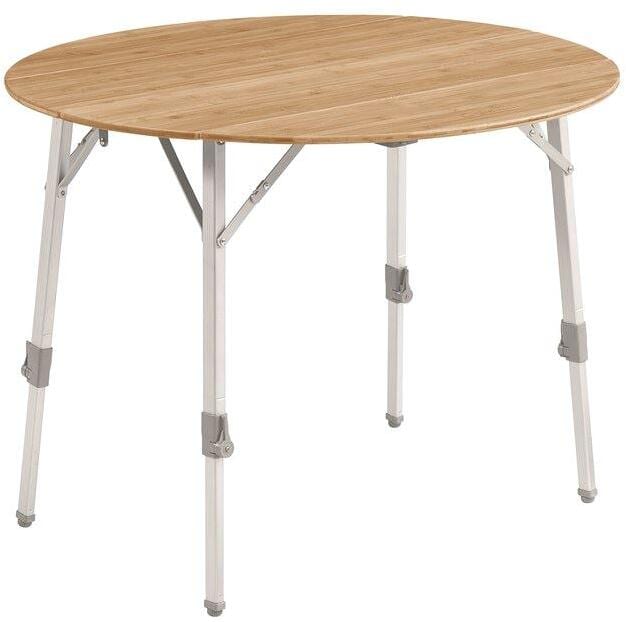 Campingbord Custer rundt sammenleggbart bambus 90x90cm - Outwell forfra