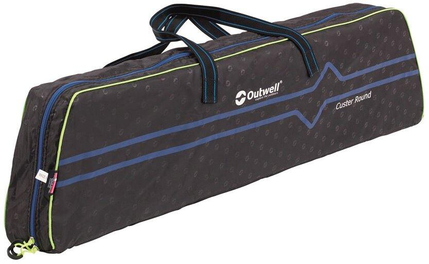 Campingbord Custer rundt sammenleggbart bambus 90x90cm - Outwell pakket sammen