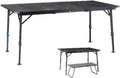 Campingbord Defa Flex 3-in-1 Light Marble 155x78 cm i aluminium sett forfra