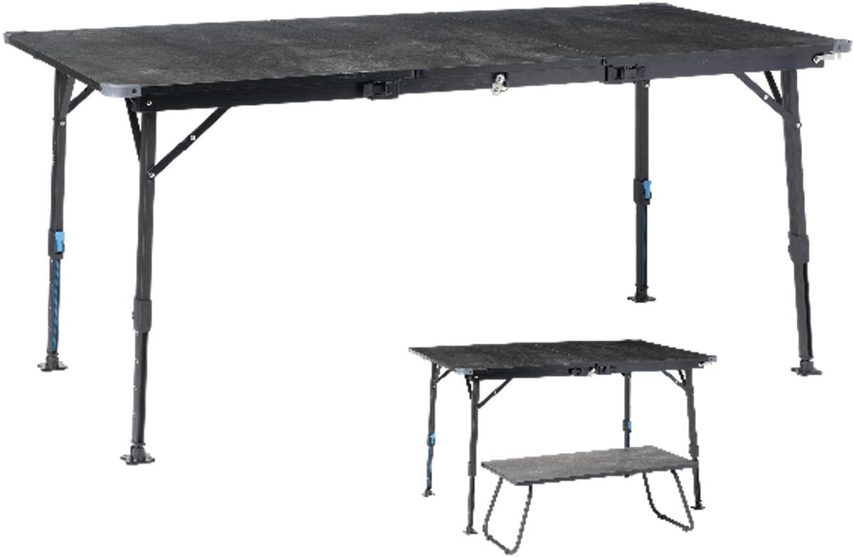 Campingbord Defa Flex 3-in-1 Light Marble 155x78 cm i aluminium sett forfra