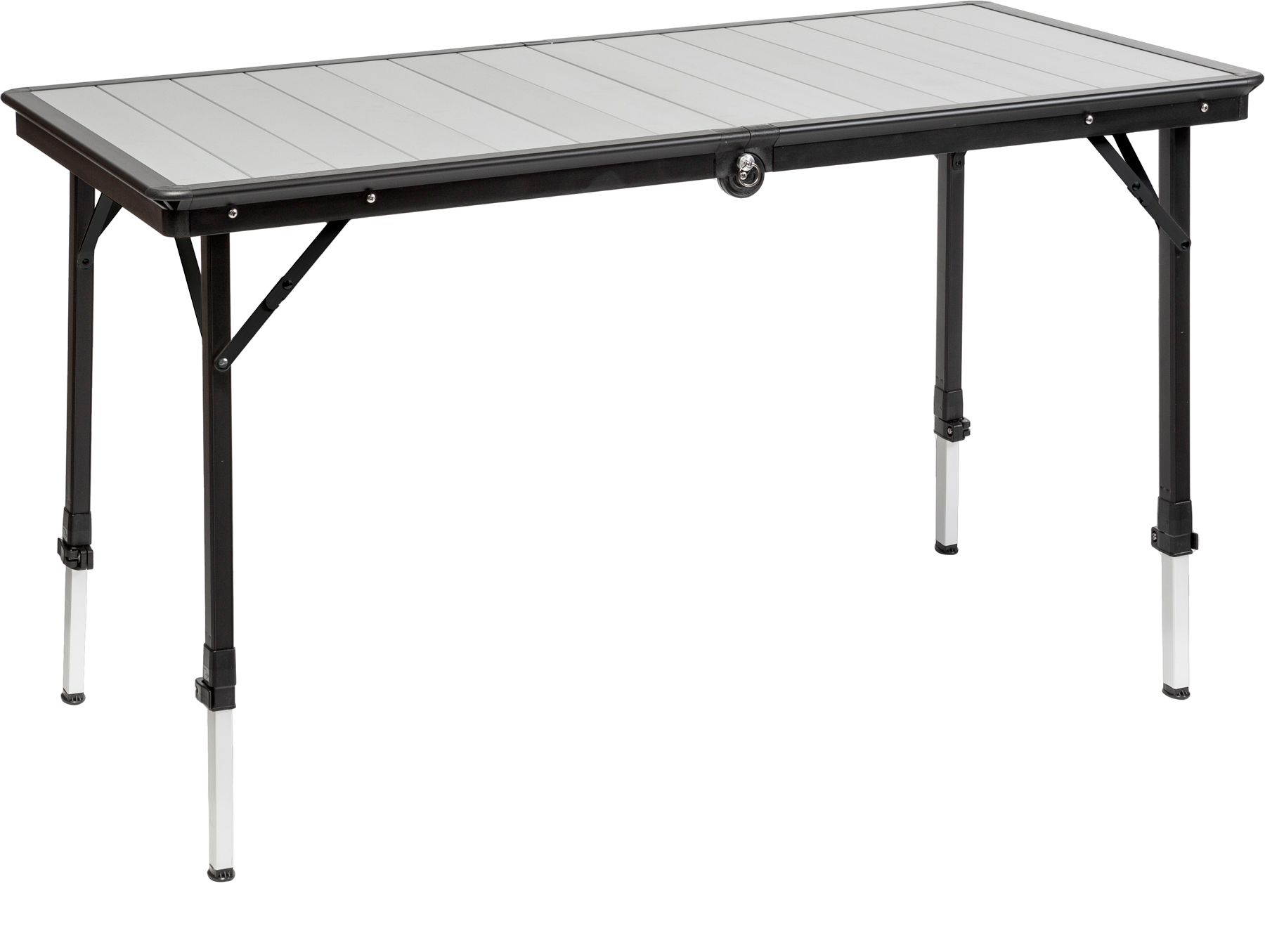 Campingbord Dinemic 4 sammenleggbart 126x70 cm aluminiumlameller forfra