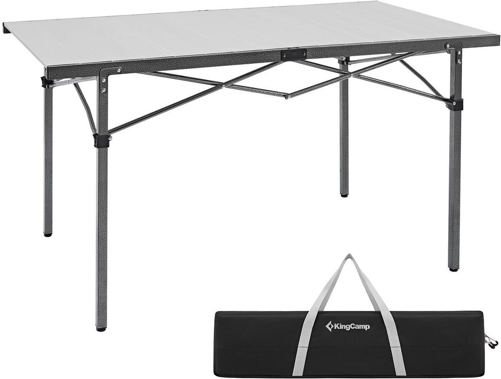 Campingbord Granite rullbart 136x70cm aluminium 8 kg forfra