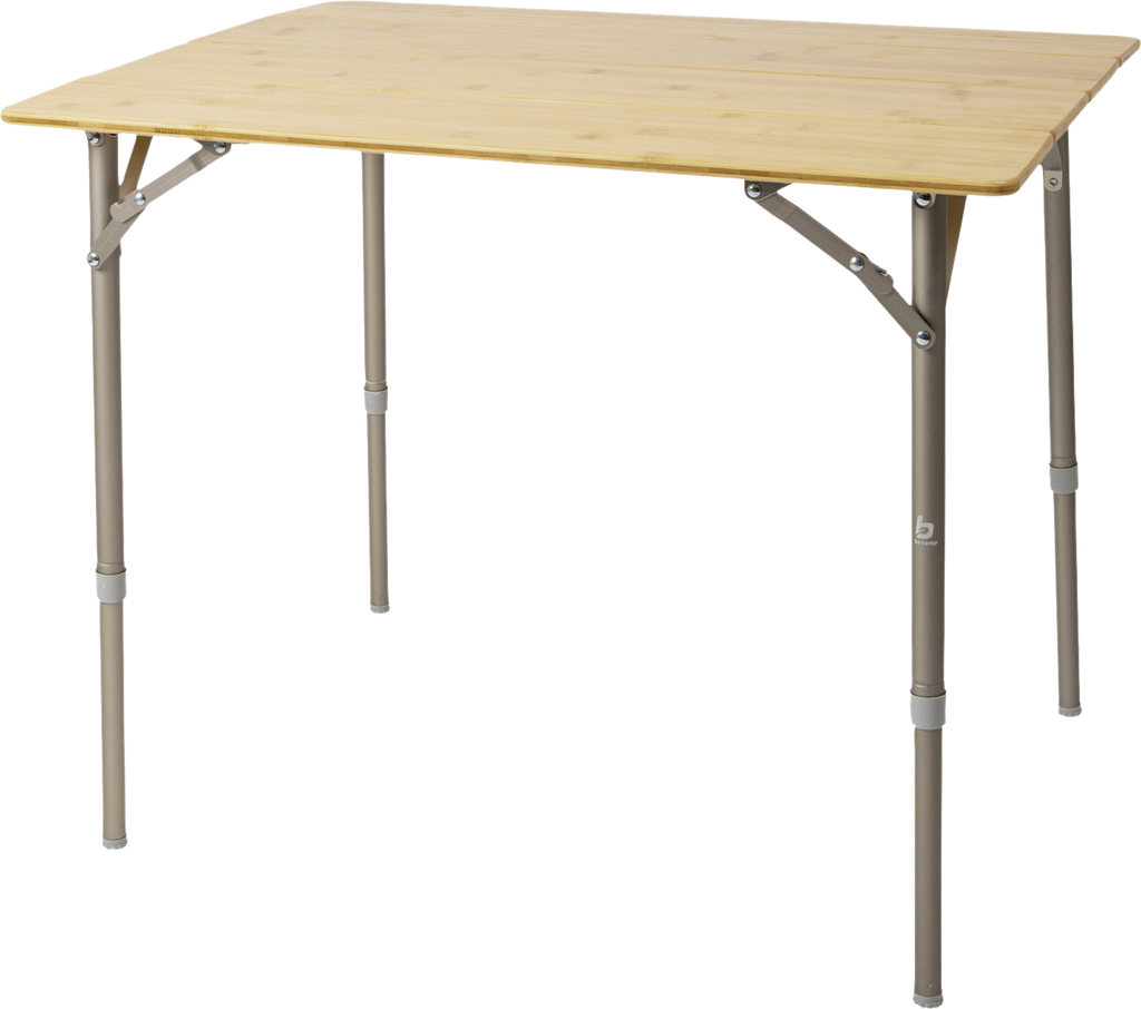 Campingbord i bambus høydejusterbart 80 x 60 cm - Bo-Camp forfra