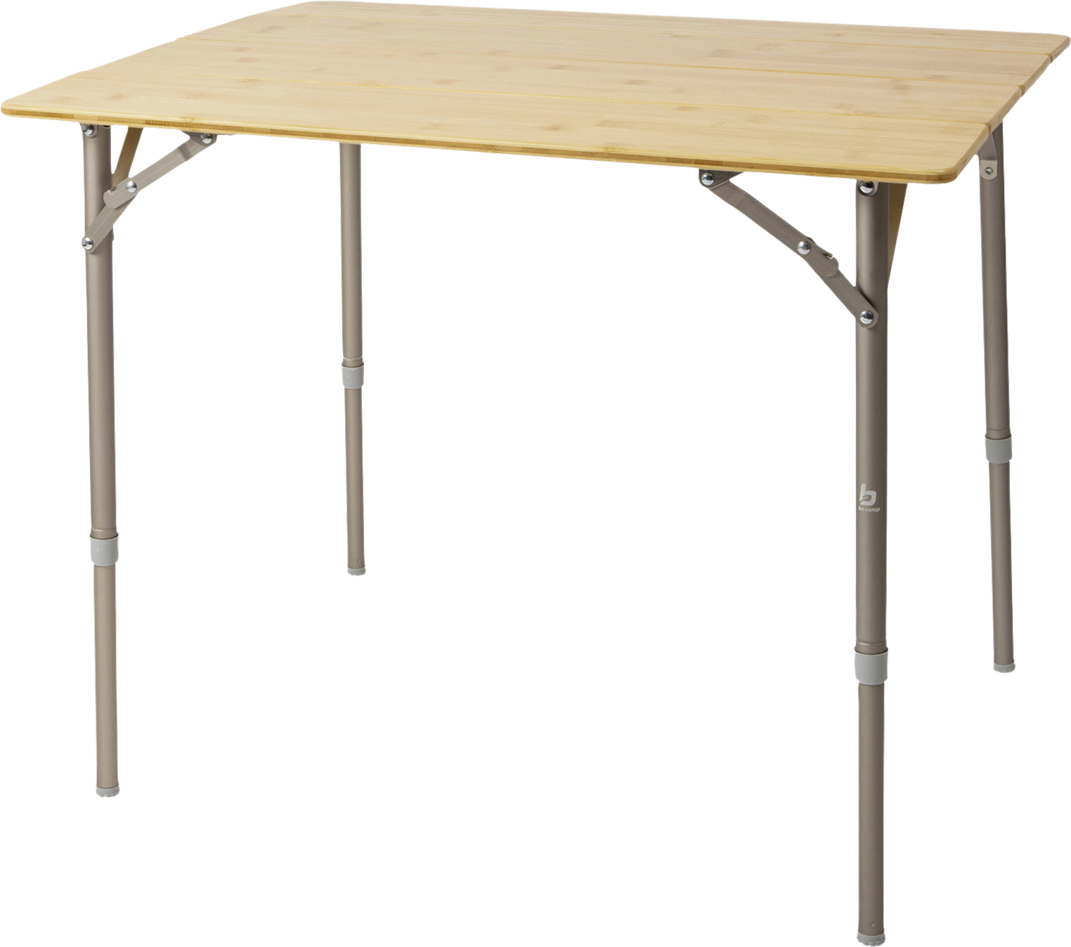 Campingbord i bambus høydejusterbart 80 x 60 cm - Bo-Camp forfra