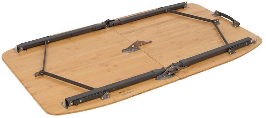 Campingbord Islington 120x70 cm bambus høydejusterbart oval detalj av bordplate