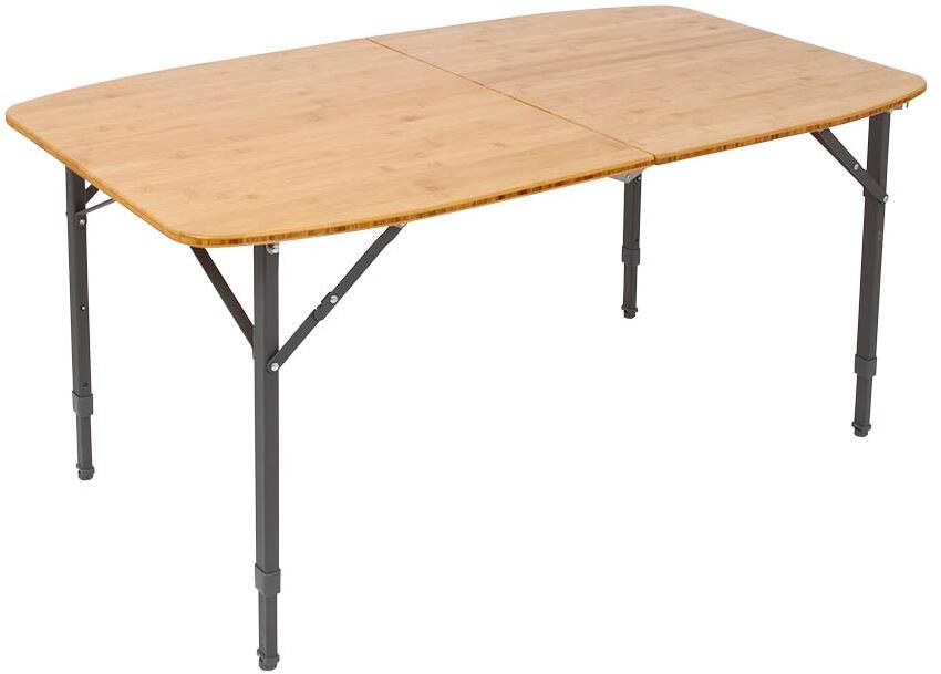 Campingbord Islington 120x70 cm bambus høydejusterbart oval forfra