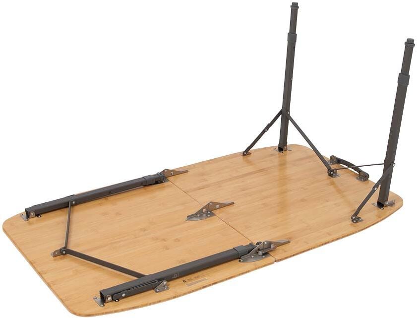 Campingbord Islington 120x70 cm bambus høydejusterbart oval montert