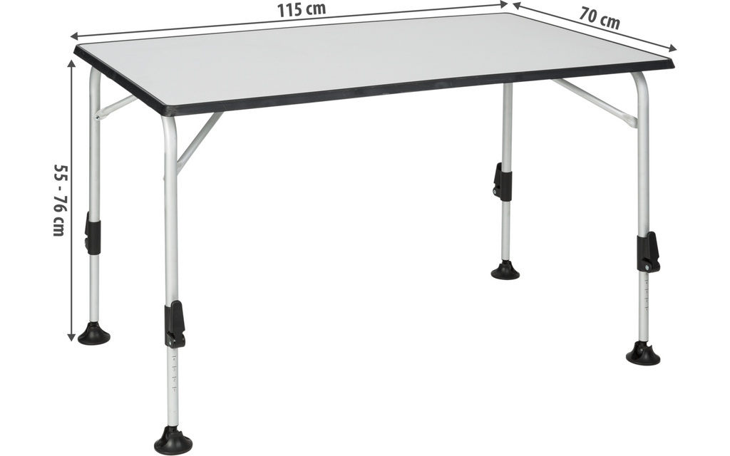 Campingbord Ivalo 2 klappbart 115 x 70 cm aluminiumsramme bakside