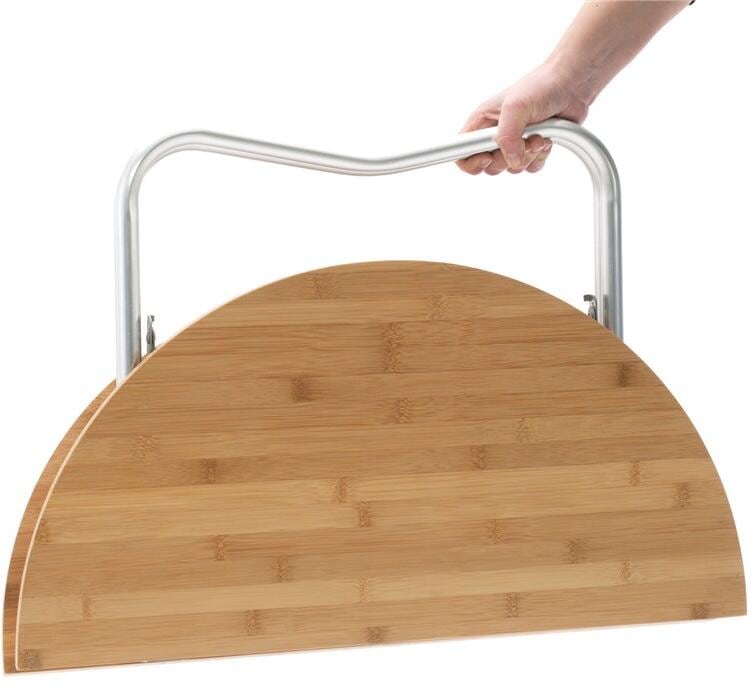 Campingbord Kimberley i bambus 65x65x40 cm detalj av bordplate