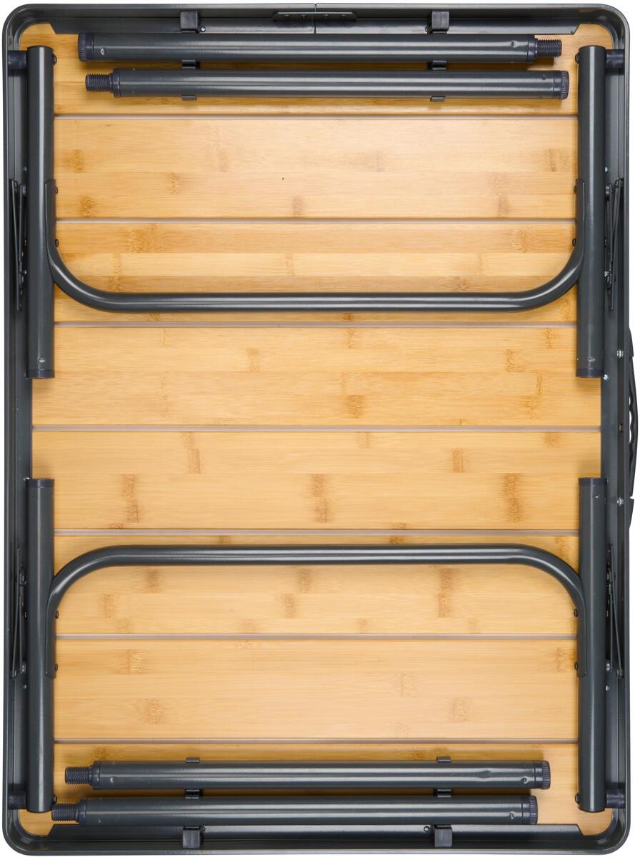Campingbord klappbart høydejusterbart 75x55 cm montert ute
