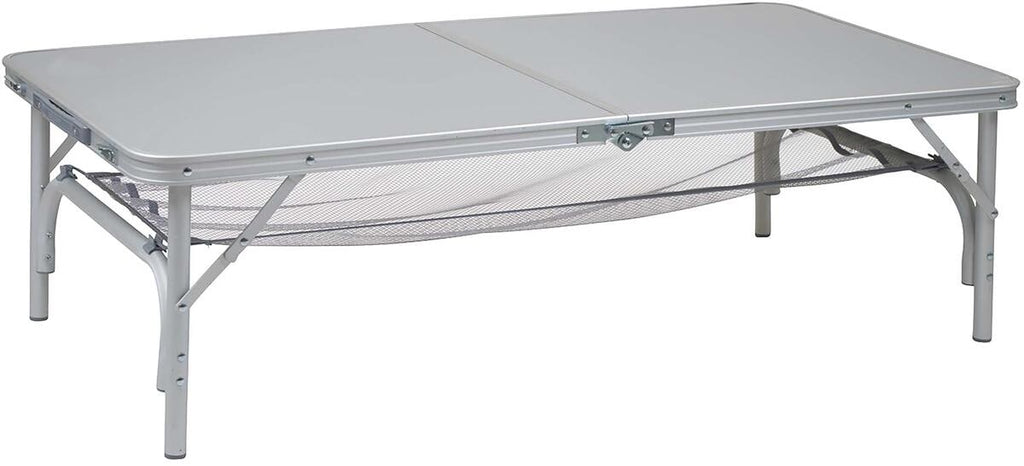 Campingbord koffertbord aluminium 120x60 cm høydejusterbart bakside