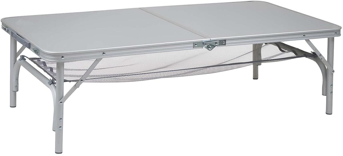 Campingbord koffertbord aluminium 120x60 cm høydejusterbart bakside