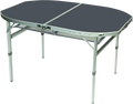 Campingbord koffertmodell oval 120x80 cm MDF-plate forfra