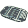 Campingbord koffertmodell oval 120x80 cm MDF-plate bakside
