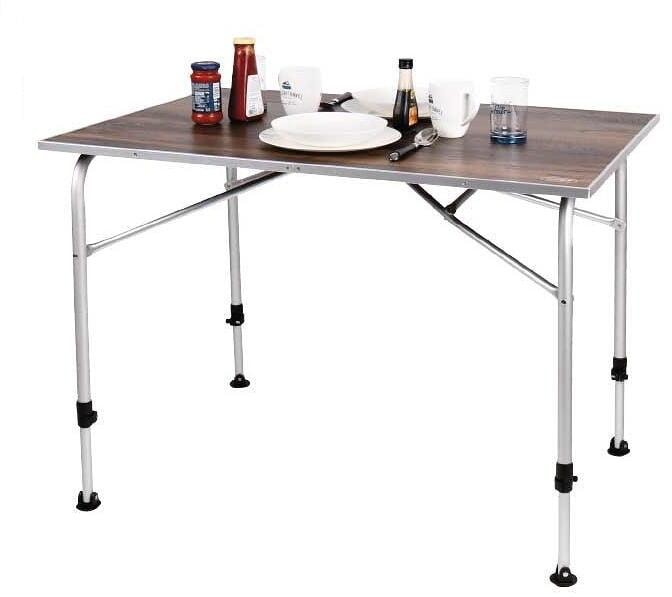 Campingbord Levi Family 115x68 cm høydejusterbar med elegant tre-design