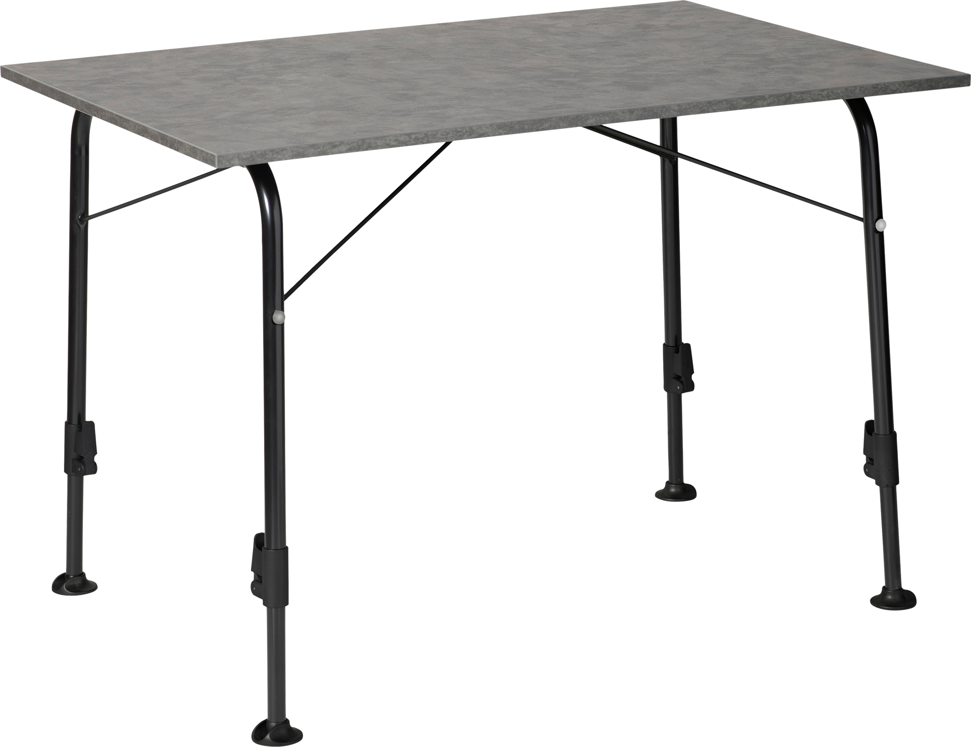 Campingbord Majestic Elegant NG 80x60 cm sett forfra med mørkegrå base og bordplate i trekompositt