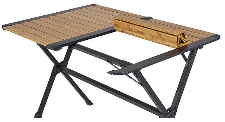 Campingbord Maryland bambus 111x72cm sammenleggbart detalj av bordplate