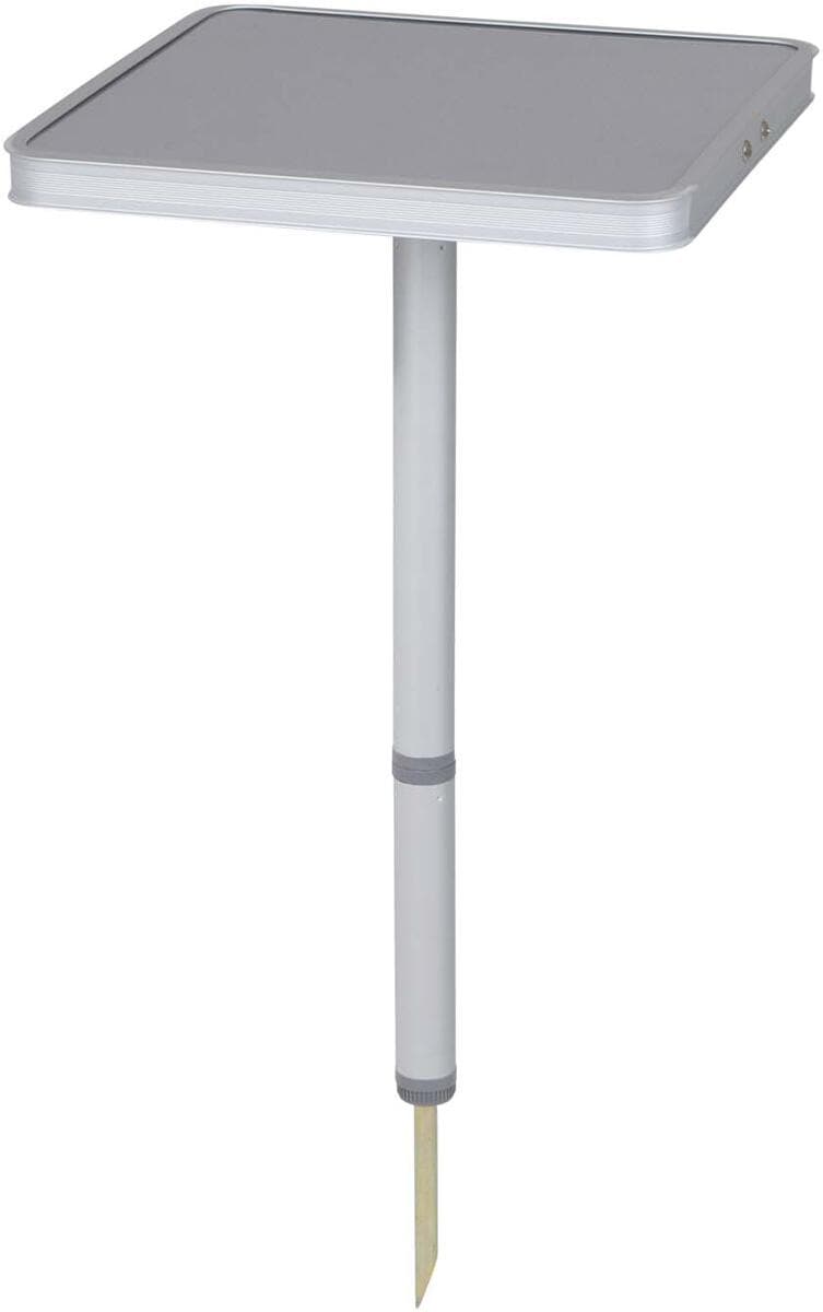 Campingbord med jordspyd 26x26 cm aluminium grå - Bo-Camp forfra