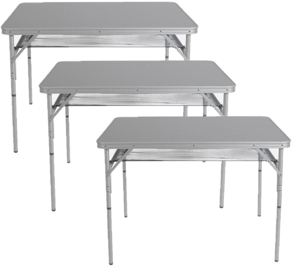 Campingbord med nett, MDF/aluminium, høydejusterbar 36/70 cm - Bo-Camp forfra