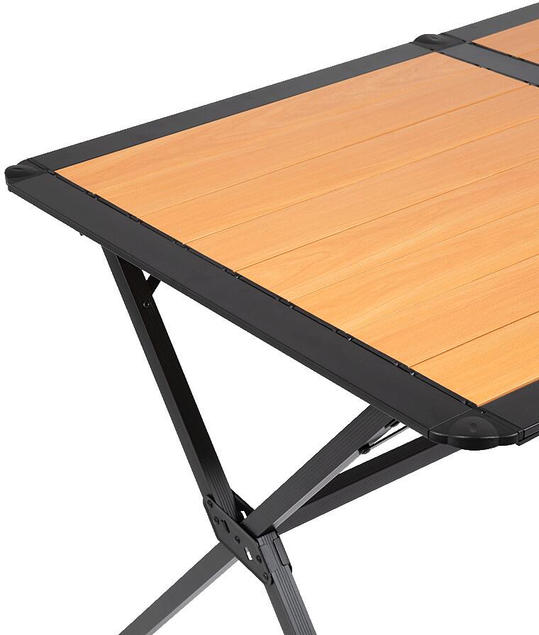 Campingbord Nadar med rullbar bordplate brun/svart bakside