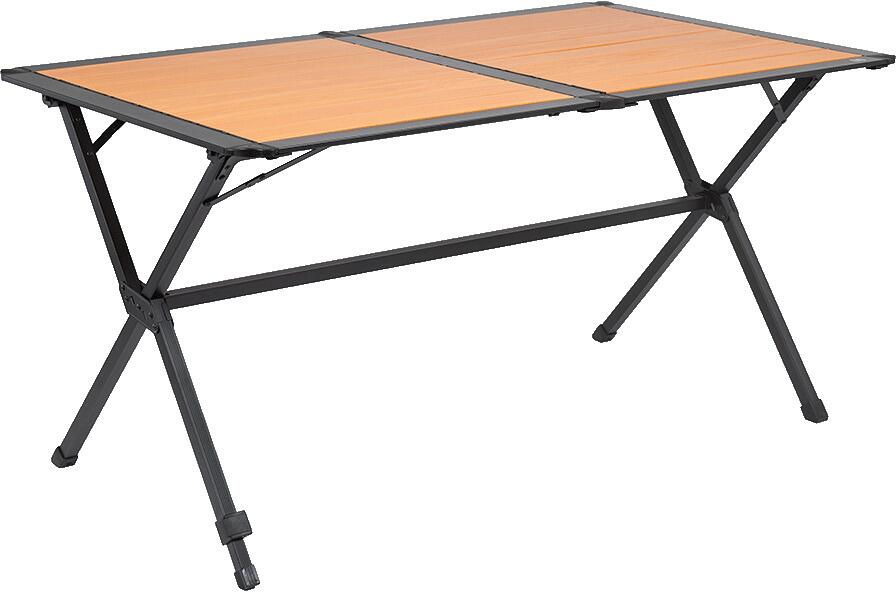 Campingbord Nadar med rullbar bordplate brun/svart forfra