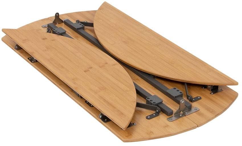Campingbord Poundbury rundt bambus Ø90 cm detalj av bordplate