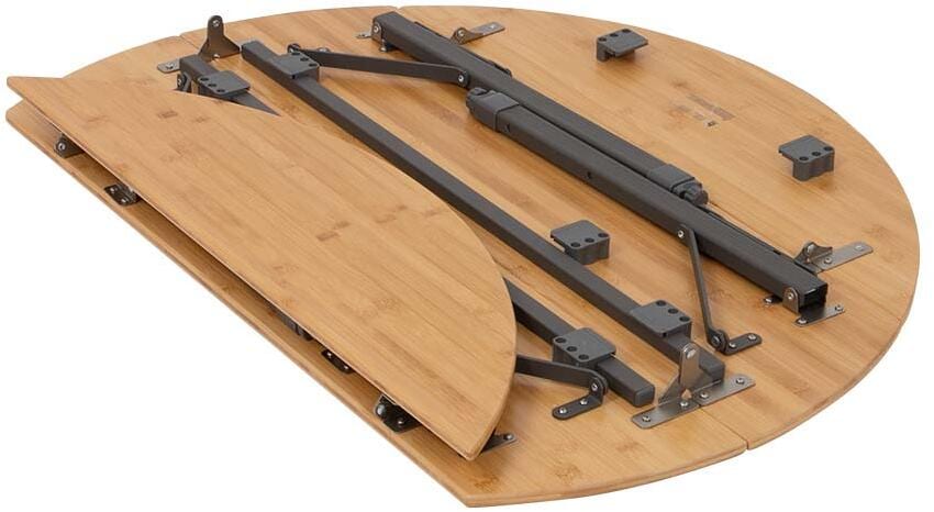 Campingbord Poundbury rundt bambus Ø90 cm montert i bruk