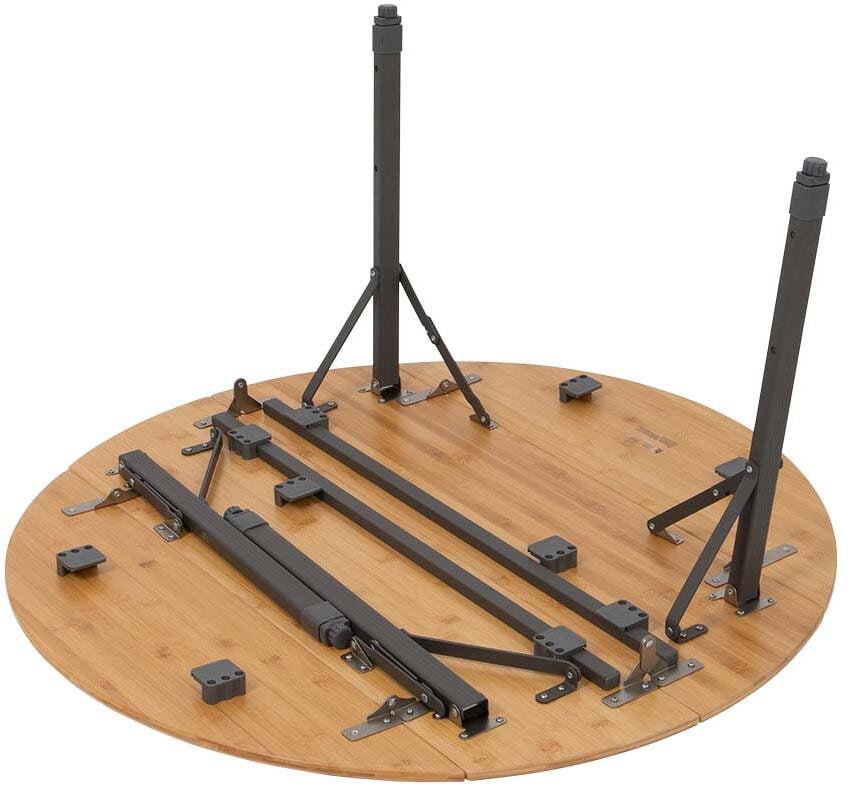 Campingbord Poundbury rundt bambus Ø90 cm sammenfoldet