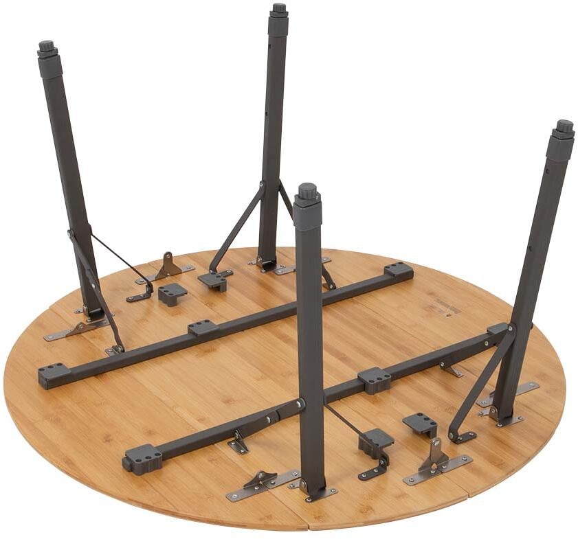 Campingbord Poundbury rundt bambus Ø90 cm sideprofil
