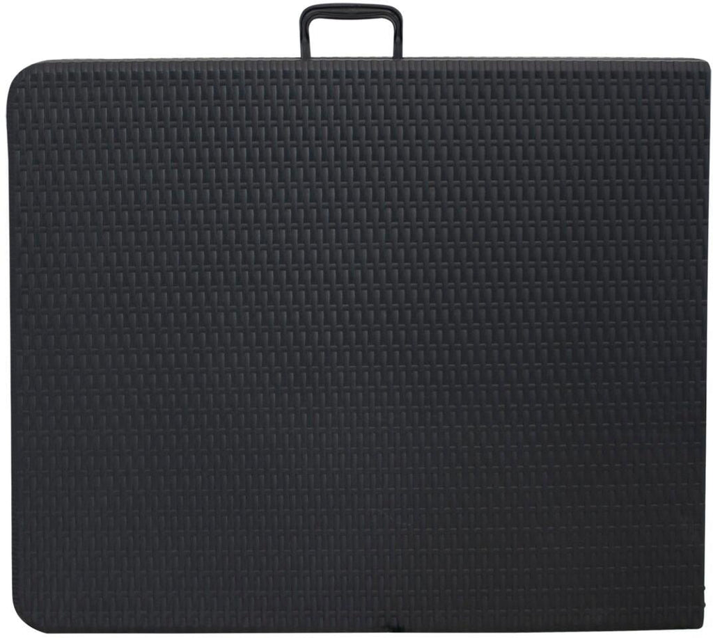 Campingbord Ratan sammenleggbart 179,5x72 cm montert i campingmiljø