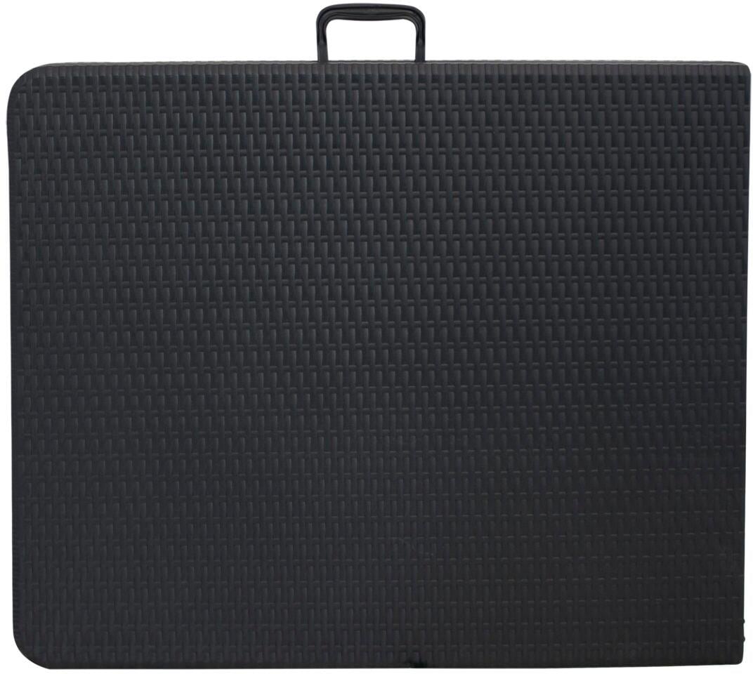 Campingbord Ratan sammenleggbart 179,5x72 cm montert i campingmiljø