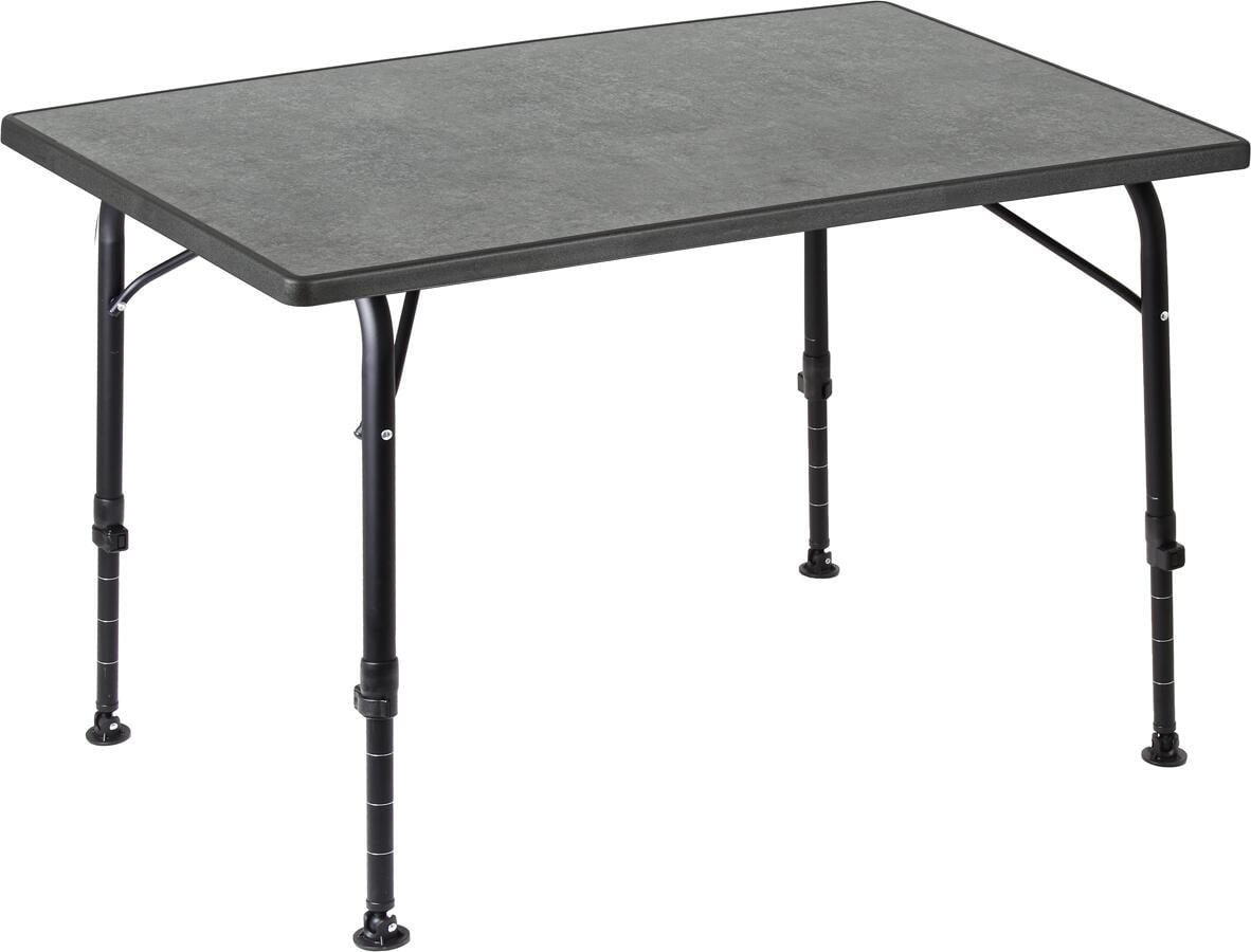 Campingbord Recreo klappbart med Sevelit-plate 80x60/100x68 cm fra Brunner sett forfra