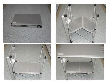 Campingbord sammenleggbart med 2 hyller 72x40x82 cm - Frankana Freiko sammenlagt