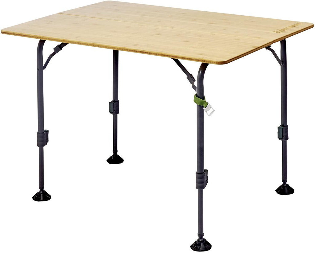 Campingbord Skal høydejusterbart 100x70cm, bambus - Groenberg bakside