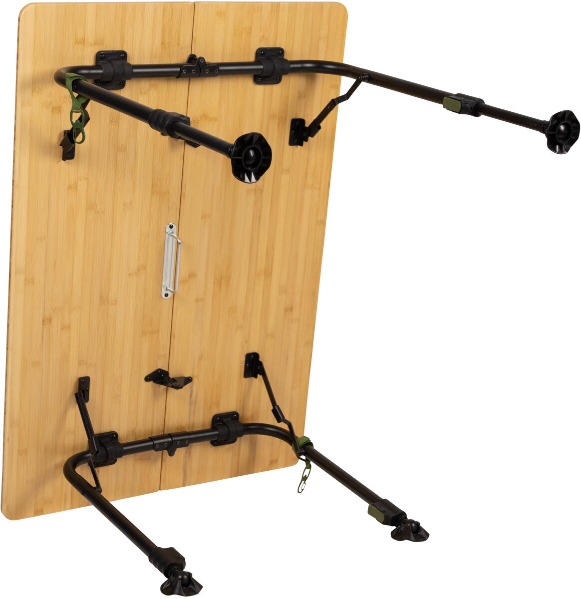 Campingbord Skal høydejusterbart 100x70cm, bambus - Groenberg justering av høyde