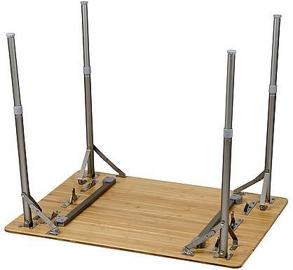 Campingbord Suffolk sammenleggbart bambus 80x60 cm bakside