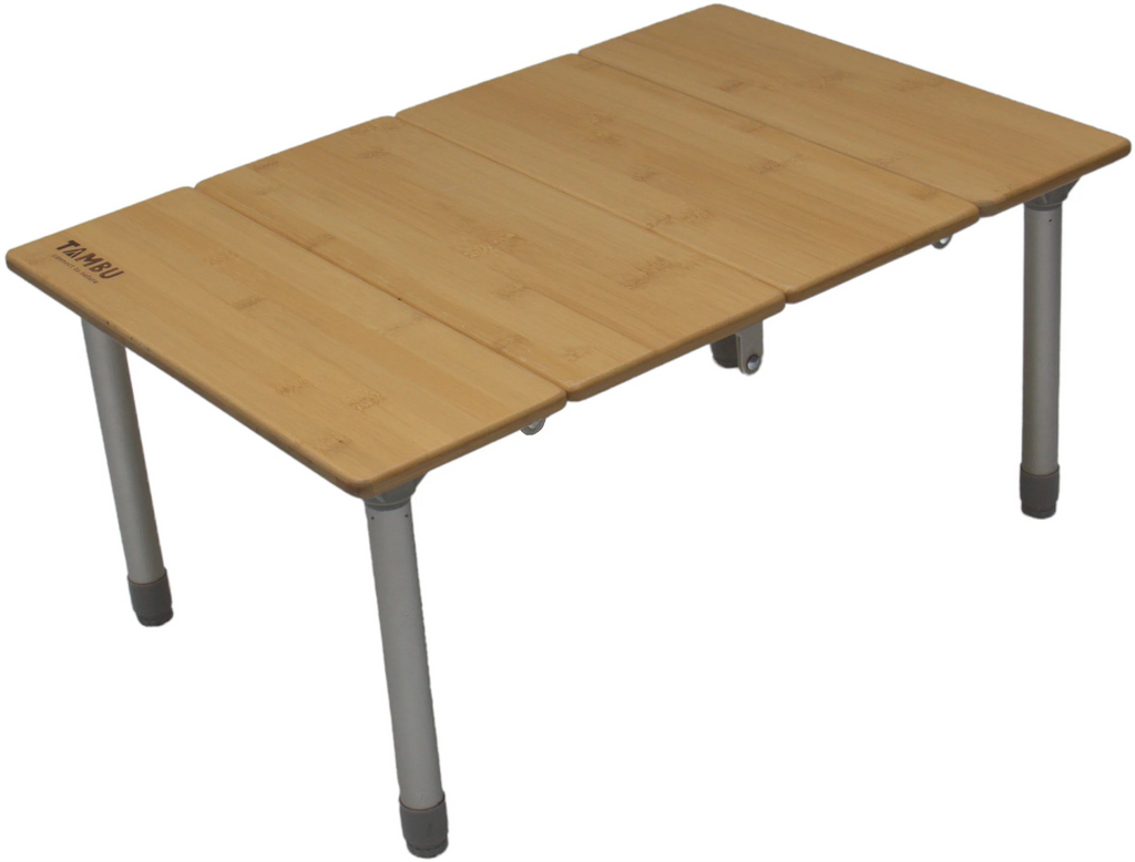 Campingbord Tebo 60 x 40 cm høydejusterbar bambus forfra