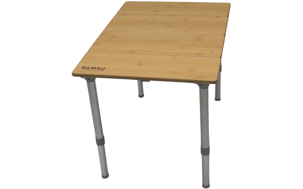Campingbord Tebo 60 x 40 cm høydejusterbar bambus bakside
